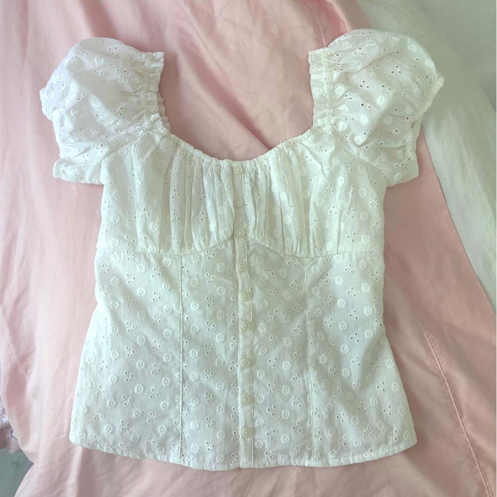 hollister voile button through blouse